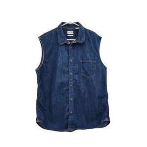 Timberland Women's Sleeveless Button Up Pocket Denim Top - XXL